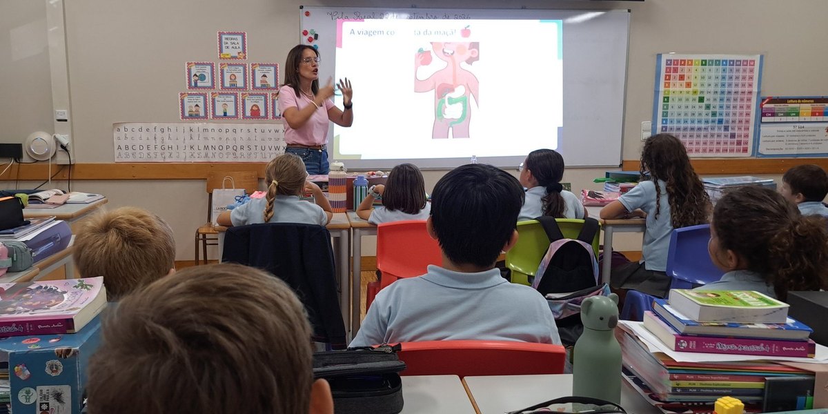 Sessão sobre o sistema digestivo com o 4.º ano